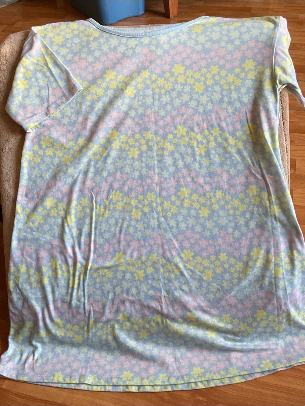 Cat & Jack Pastel Floral Short Sleeve Tee - Blue and Yellow, XL 14